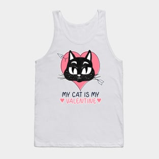 My Cat is my Valentine Tank Top